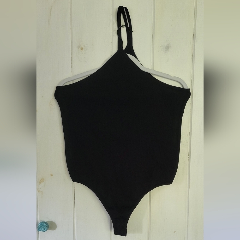 Wild Fable One Strap Ribbed Black Bodysuit Size XXL